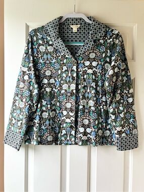 Vera Bradley Pajama Cotton Top Enchanted Woodland Pattern Long Sleeve Size S